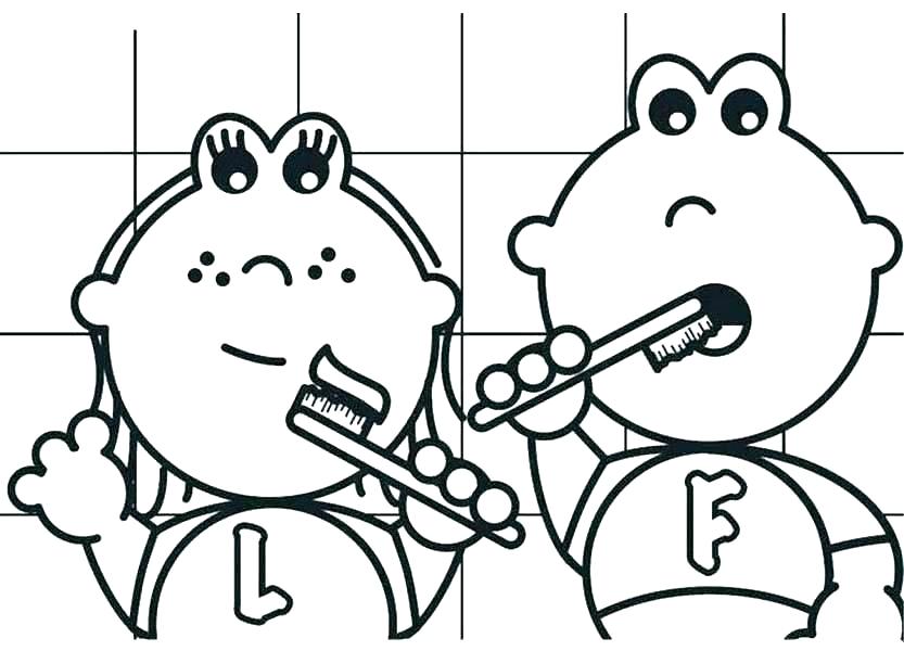 833x600 Preschool Teeth Coloring Pages Teeth Coloring - Brushing Teeth Sketch