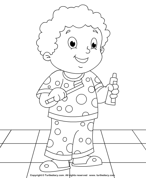 595x725 Brush Your Teeth Coloring Sheet Turtle Diary - Brushing Teeth Sketch