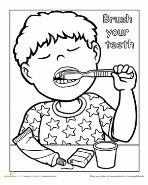 301x378 Words To Live By Brush Your Teeth Dental Health - Brushing Teeth Sketch