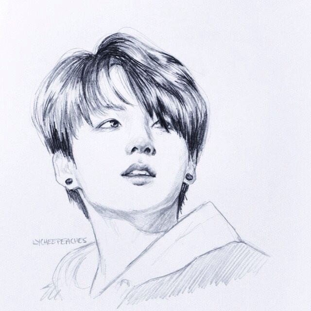640x640 Jungkook Pencil Sketch Lunatic [K] Squared. Bts - Bts Sketch