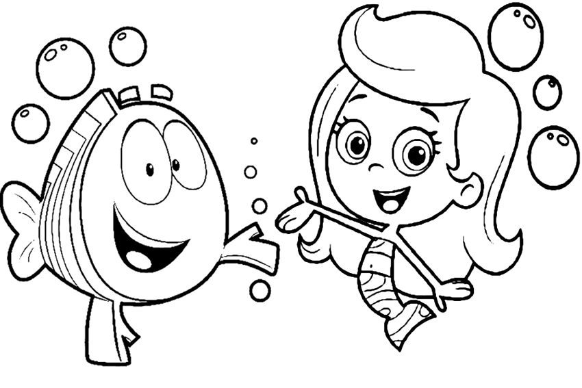 850x567 Bubble Guppies Sketch Printable Free Printables - Bubble Guppies Sketch