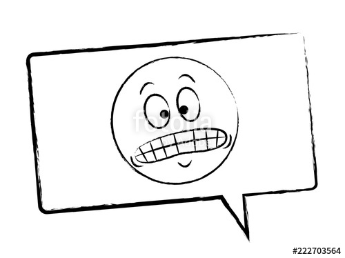 500x374 Forced Smile Emoticon In Bubble Sketch Stock Image And Royalty - Bubble Sketch
