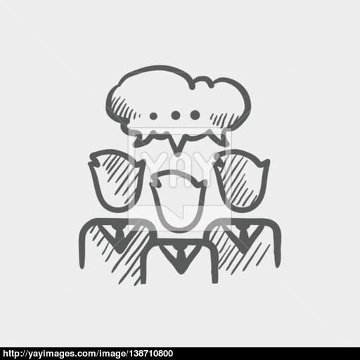 512x512 People With Chat Bubble Sketch Icon Vector - Bubble Sketch