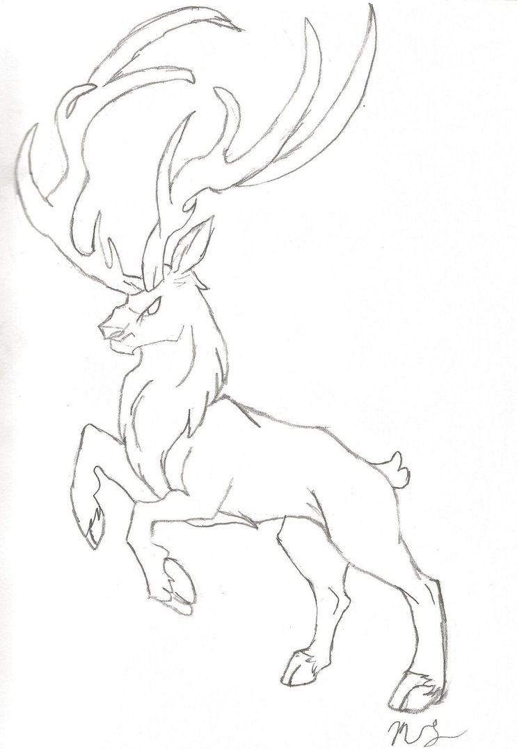 743x1075 Buck Sketch By Dusk 728 - Buck Sketch