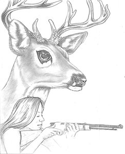 243x300 The Big Buck Drawing By Daniel Heinricy - Buck Sketch