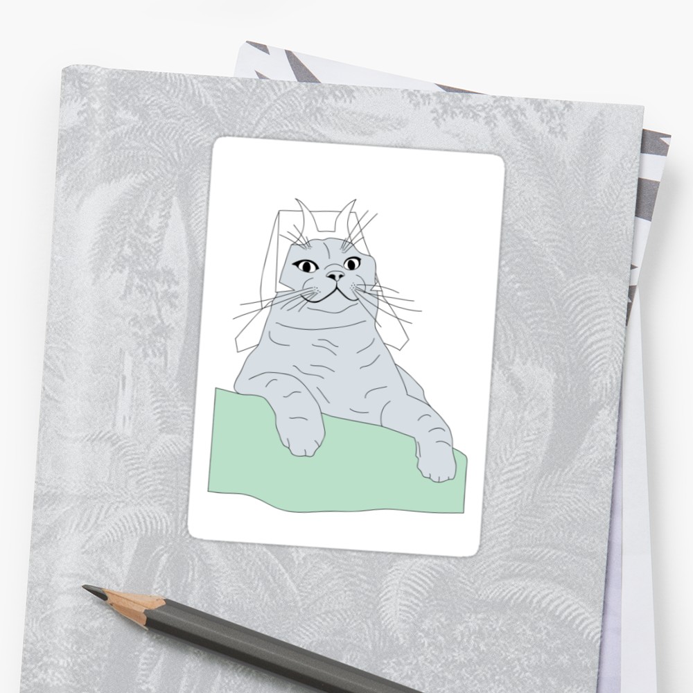 1000x1000 Bucket The Cat Sketch 3 Stickers By Robstantoncook Redbubble - Bucket Sketch