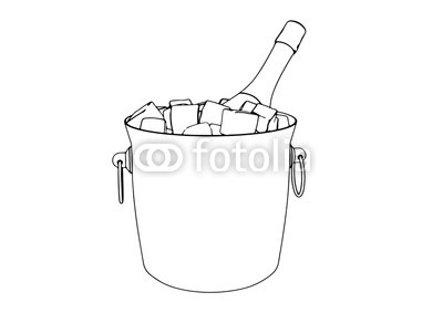 400x283 Sketch Of A Bottle In An Ice Bucket Vector Buy Photos Ap - Bucket Sketch