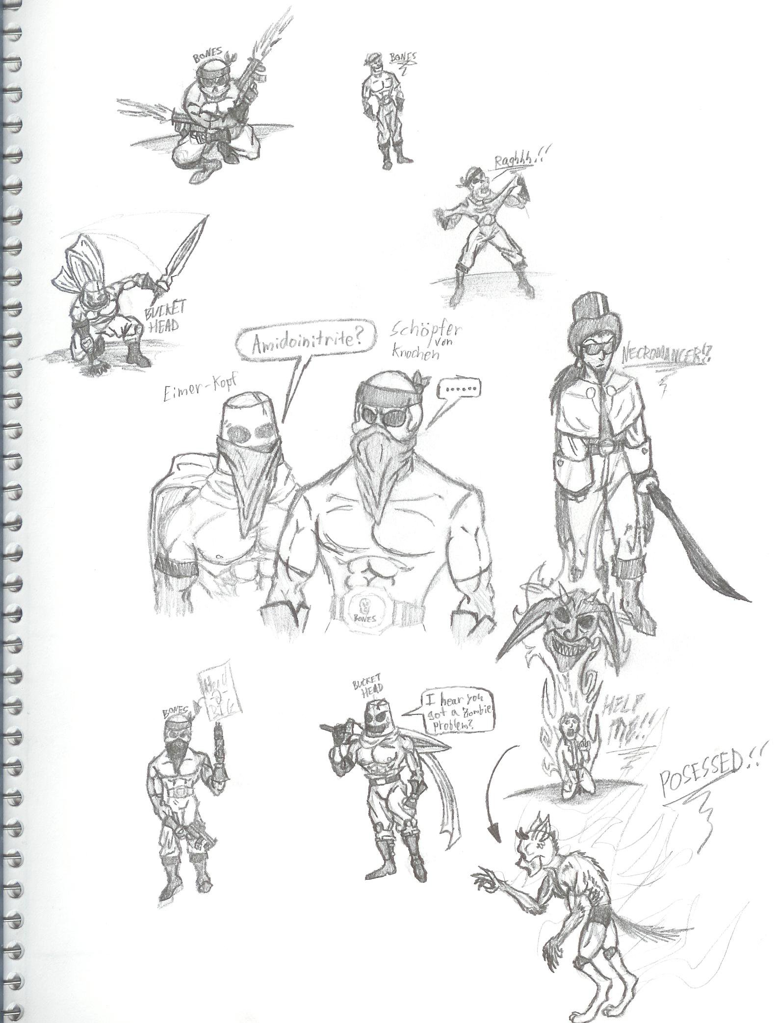 1590x2085 Bones And Bucket Head Sketch 2 By Creepspark - Buckethead Sketch