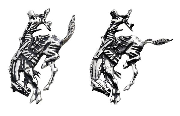 600x388 Pendleton Round Up Vogt Bucking Horse Post Earrings - Bucking Horse Sketch