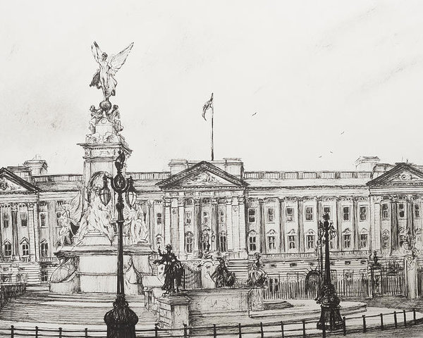 600x480 Buckingham Palace Poster By Vincent Alexander Booth - Buckingham Palace Sketch