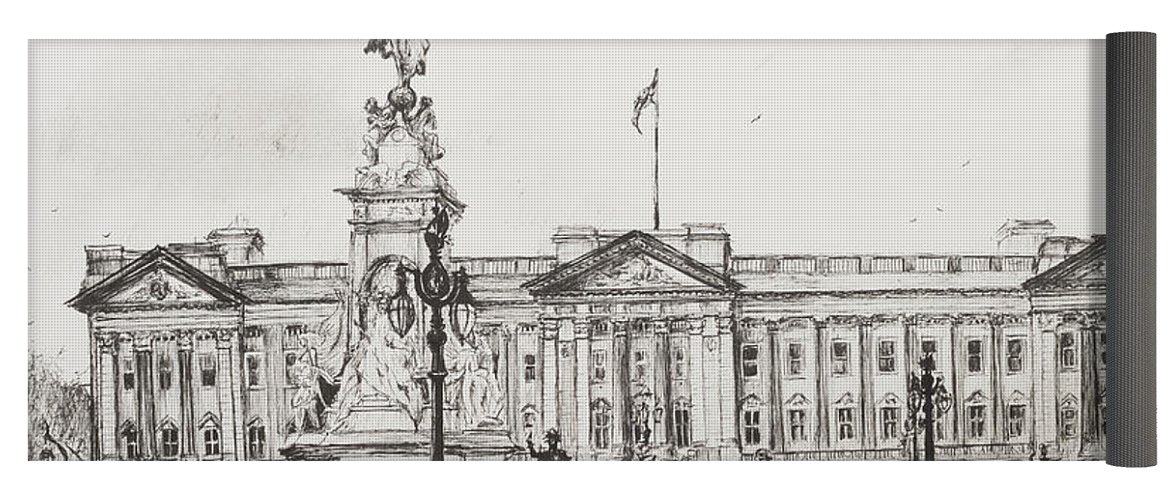 1171x500 Buckingham Palace Yoga Mat For Sale By Vincent Alexander Booth - Buckingham Palace Sketch