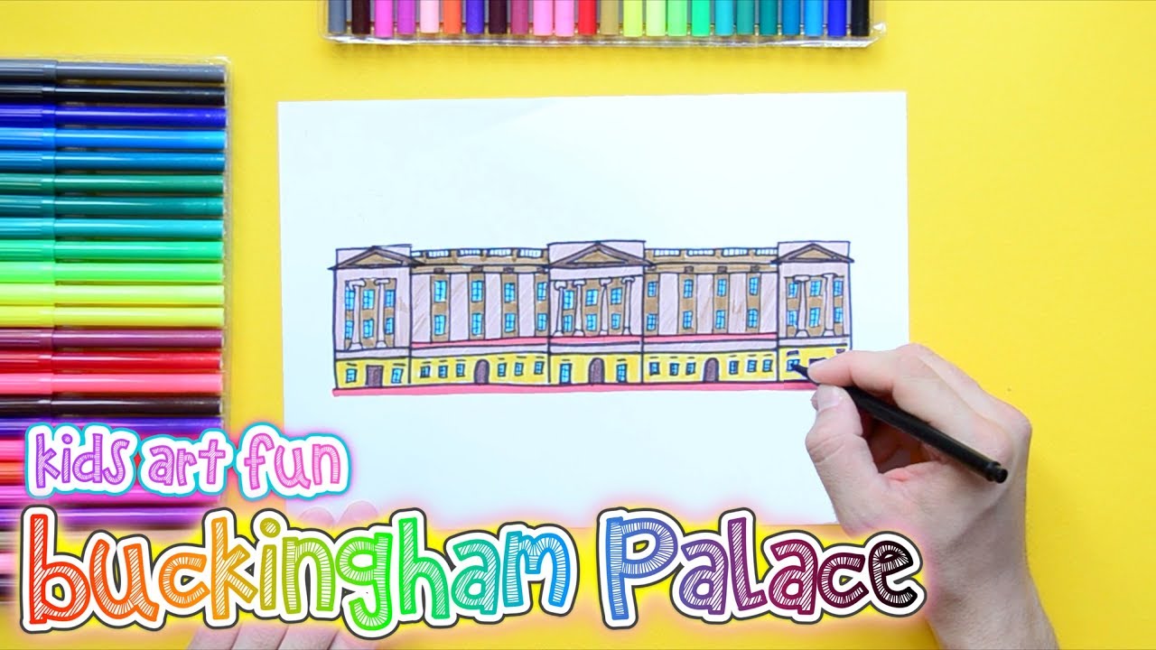 1280x720 How To Draw And Color Buckingham Palace, London - Buckingham Palace Sketch