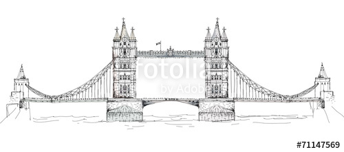 500x221 Sketch Of Famous Buildings. London Buckingham Palace Stock Photo - Buckingham Palace Sketch