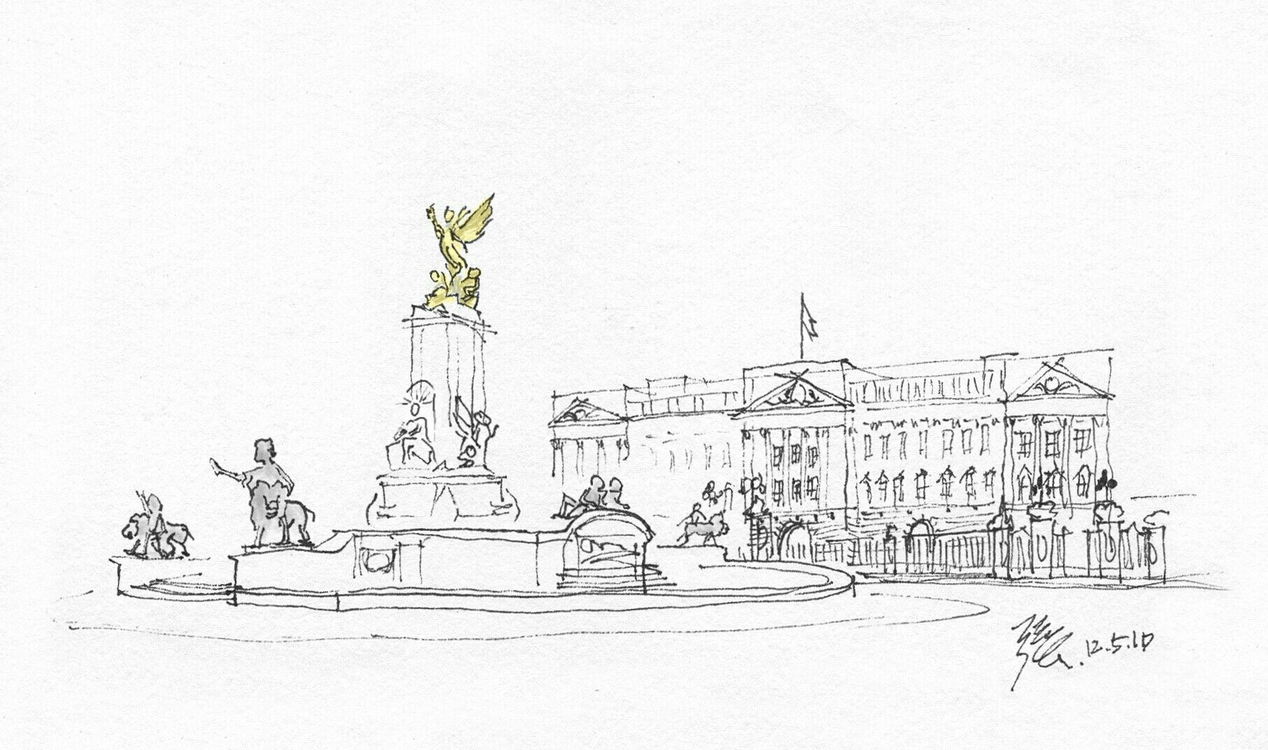 1813x1072 The East Wing Of Buckingham Palace Designed By Aston Webb @ London - Buckingham Palace Sketch