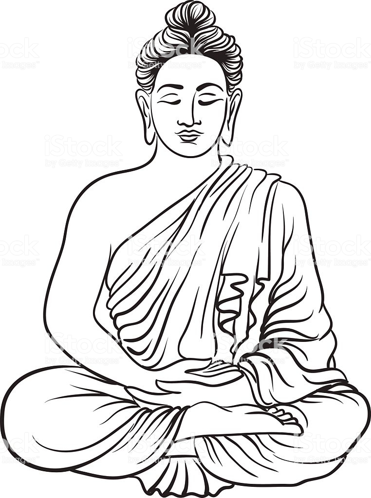 762x1024 Collection Of Buddha Drawing Download Them And Try To Solve - Buddha Face Sketch