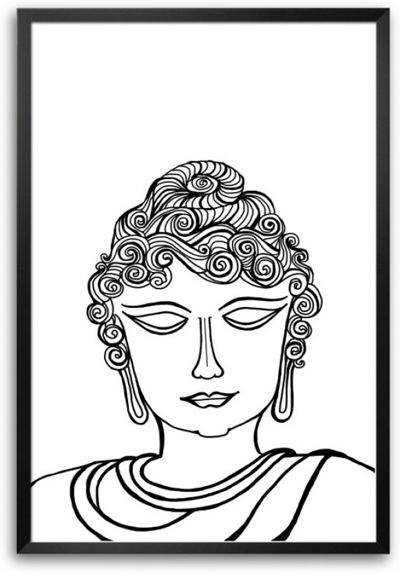 581x832 Shilpa Shanker Narain Lord Buddha Sketch Paper Print - Buddha Face Sketch