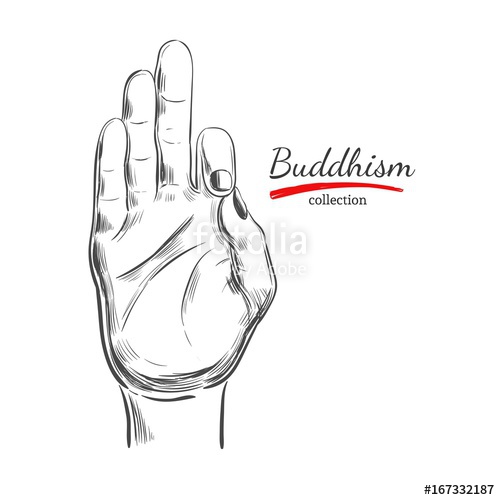 500x500 Buddhism Collection. Spirituality,yoga Print. Hand Drawn - Buddha Head Sketch