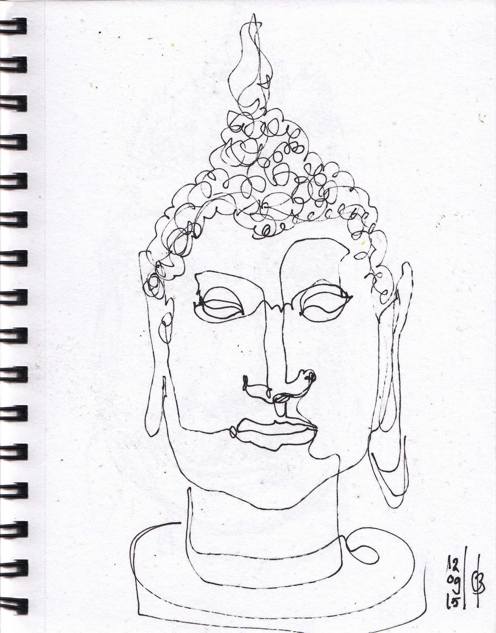 Buddha Head Sketch at PaintingValley.com | Explore collection of Buddha ...