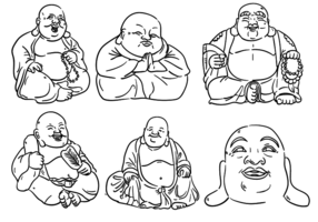 286x200 Buddha Free Vector Art - Buddha Outline Sketch