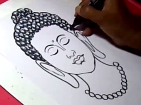 480x360 How To Draw Lord Buddha 2 Drawing Step By Step For Kids - Buddha Outline Sketch