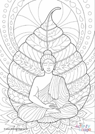 320x452 Collection Of Free Buddha Clipart Colouring Page. Download On Ubisafe - Buddha Sketch Easy