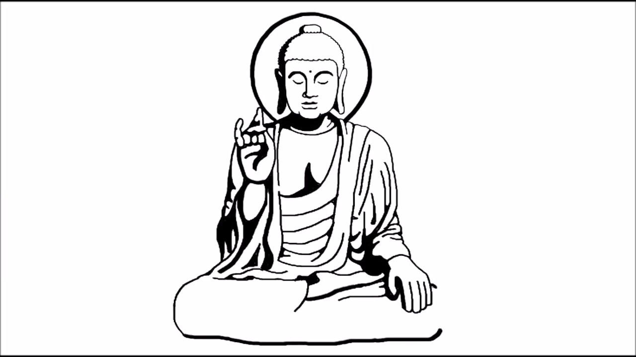 1280x720 How To Draw Gautam Buddha Step By Step - Buddha Sketch Easy