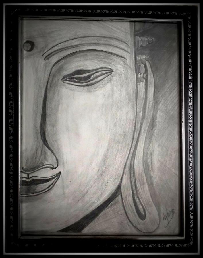 707x900 Buddha Sketch Drawing By Naveeta Kumar - Buddha Sketch Images