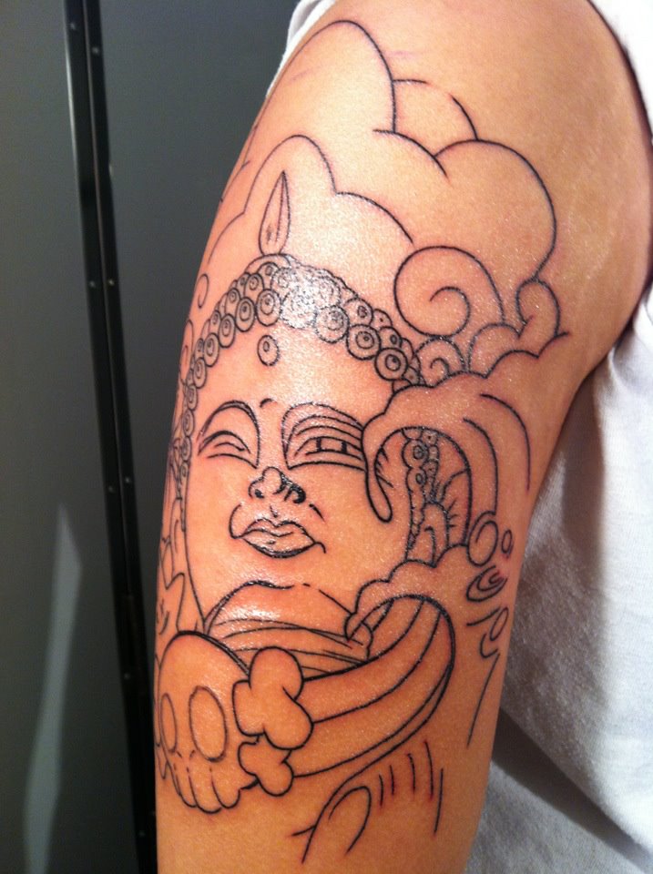717x960 Buddha Tattoo Outline By Narcissustattoos - Buddha Sketch Tattoo