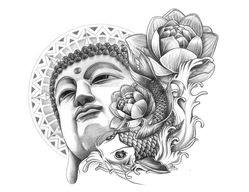 800x618 Buddha Tattoo By On @ Yoga - Buddha Sketch Tattoo