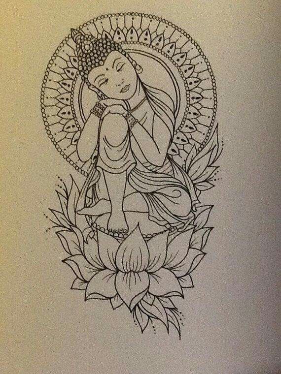 570x760 Pin By Q On Tattoos Buddha, Tattoo And Tatting - Buddha Sketch Tattoo