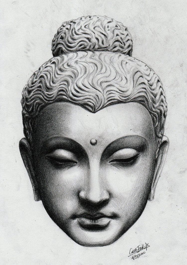750x1064 Wonderful Buddha Head Statue Tattoo Design Tattoos - Buddha Sketch Tattoo