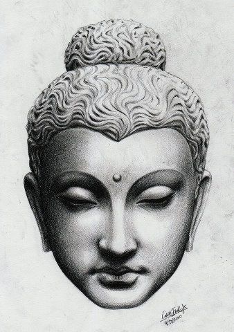 338x480 Pin By Indu Walia On Peace In 2018 Pen Sketch - Buddha Tattoo Sketch