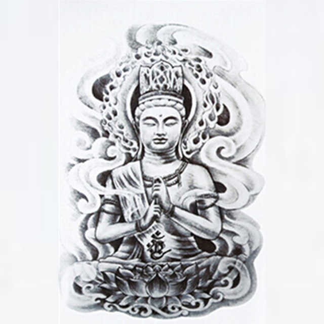 640x640 Sex Arm Tatoo 3d Men Buddha Tattoos Designs Waterproof Temporary - Buddha Tattoo Sketch