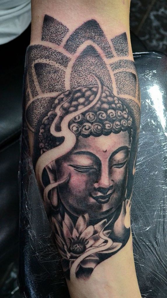 573x1024 131 Buddha Tattoo Designs That Simply Get It Right - Buddha Tattoo Sketch