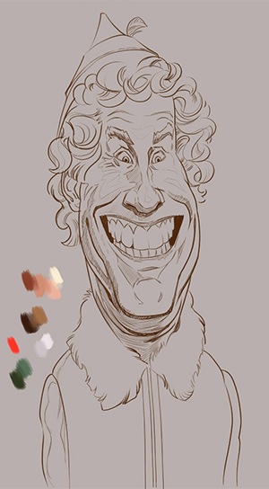 300x544 Painting Elf With Photoshop - Buddy The Elf Sketch