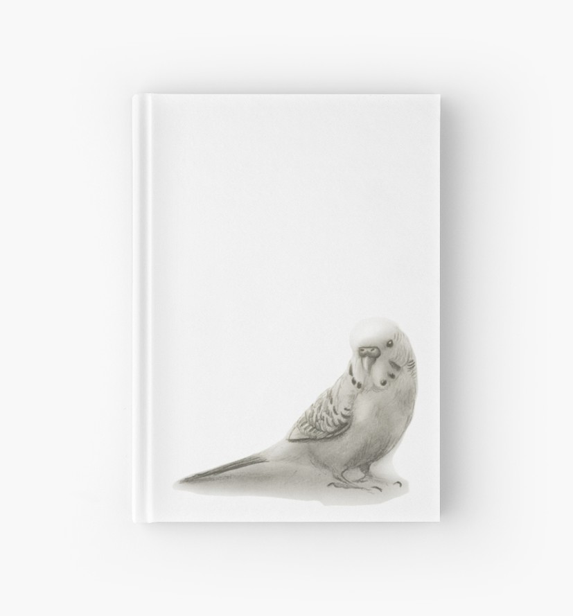 827x889 Budgie Sketch Hardcover Journals By Sherylgs Redbubble - Budgie Sketch