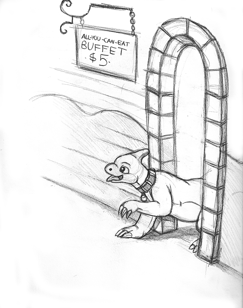 808x1024 Charem And The Lunch Buffet Part 1 - Buffet Sketch
