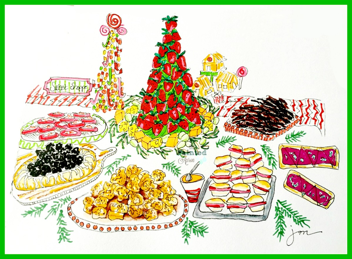 1197x880 Buffet Sketch 2 The Painted Apron - Buffet Sketch