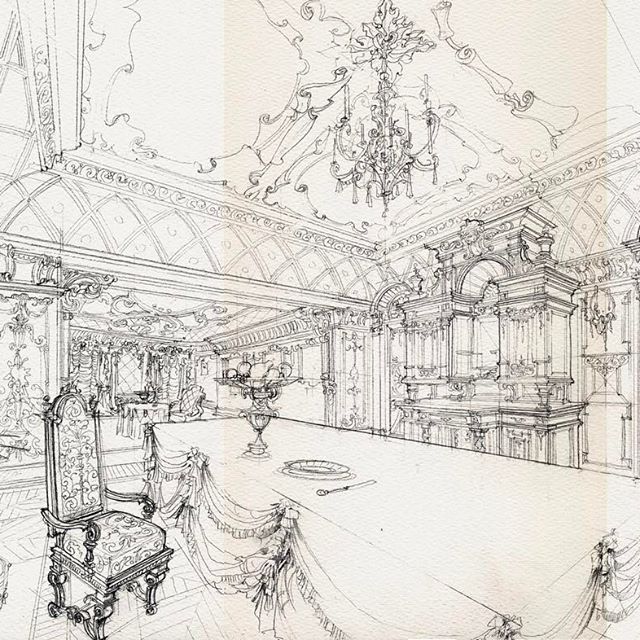 640x640 Diningroom - Buffet Sketch