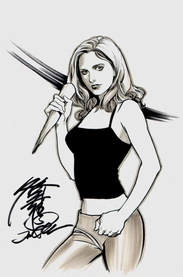 634x960 Buffy Drawing By Jo Chen All Things Buffy Buffy - Buffy Sketch