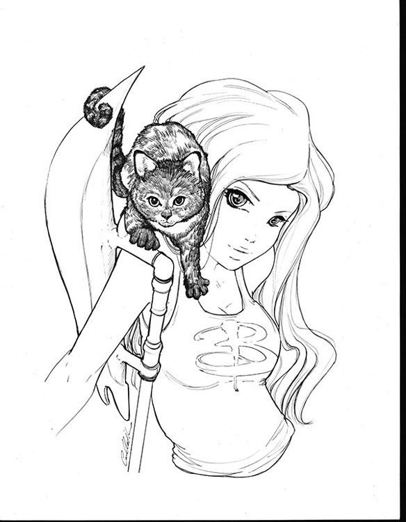 584x750 Buffy The Vampire Slayer Coloring Pages Sketch Coloring - Buffy Sketch