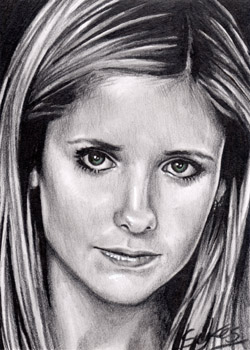 250x350 Buffy Vamp Slayer Sketch Card By Inartia - Buffy Sketch