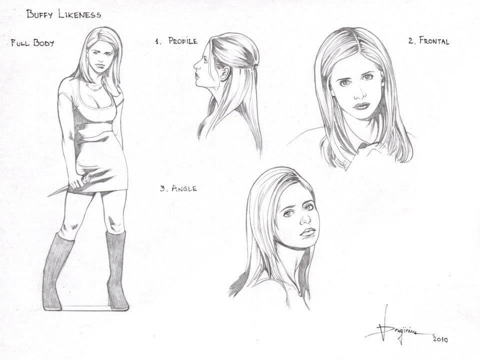 960x721 Buffy Sketches By Victor Drujiniu By Spacegoatproductions On - Buffy Sketch