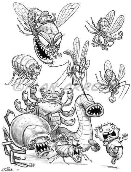 442x582 Bloodsuckers Bug Sketch Fian Arroyo Illustration - Bug Sketch