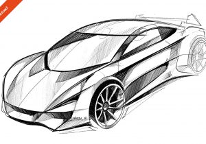 300x210 Car Sketch Images Sketch Practice - Bugatti Veyron Sketch