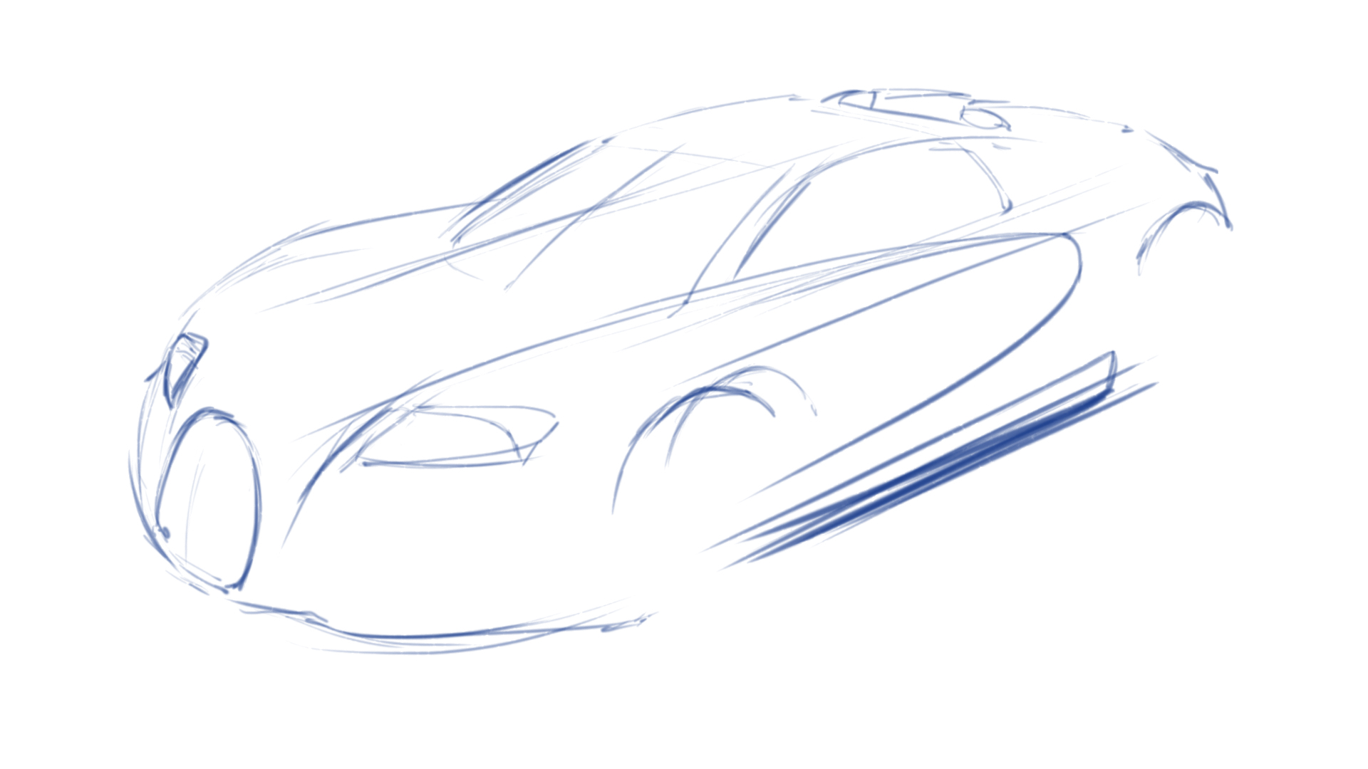 1920x1080 Sketch Practice - Bugatti Veyron Sketch