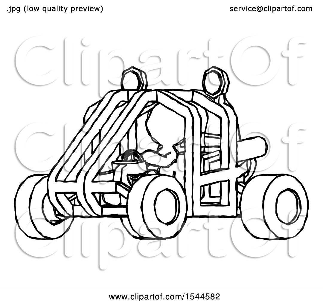 1080x1024 Sketch Design Mascot Man Riding Sports Buggy Side Angle View By - Buggy Sketch