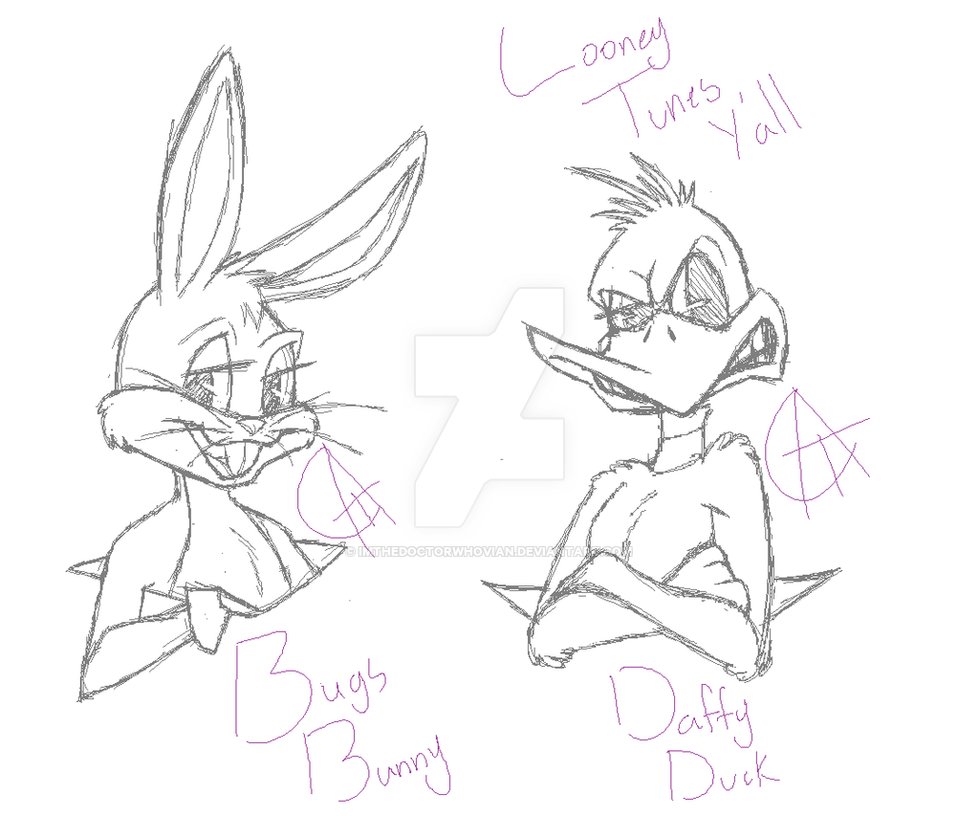 979x816 Sketch Bugs Bunny And Daffy Duck - Bugs Bunny Cartoon Sketch