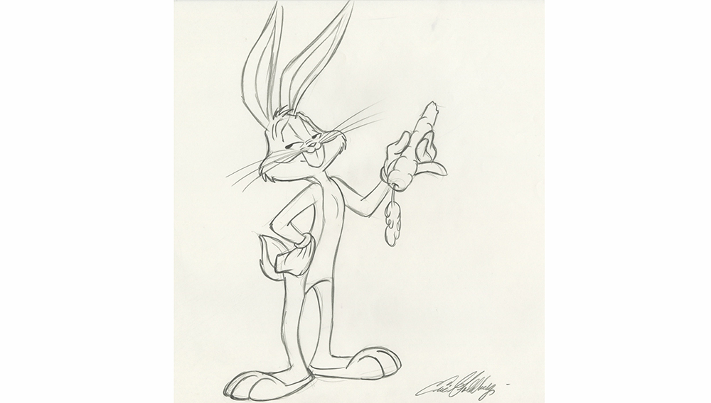 1000x568 Drawings From Legendary Animator Chuck Jones Available - Bugs Bunny Sketch