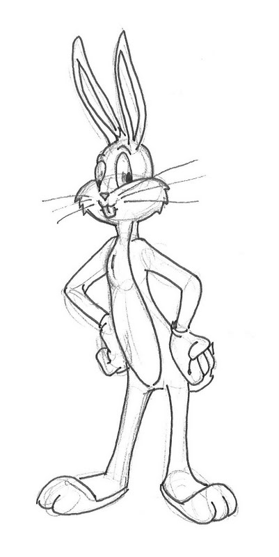 401x800 Sketches Bugs Bunny Drawing - Bugs Bunny Sketch